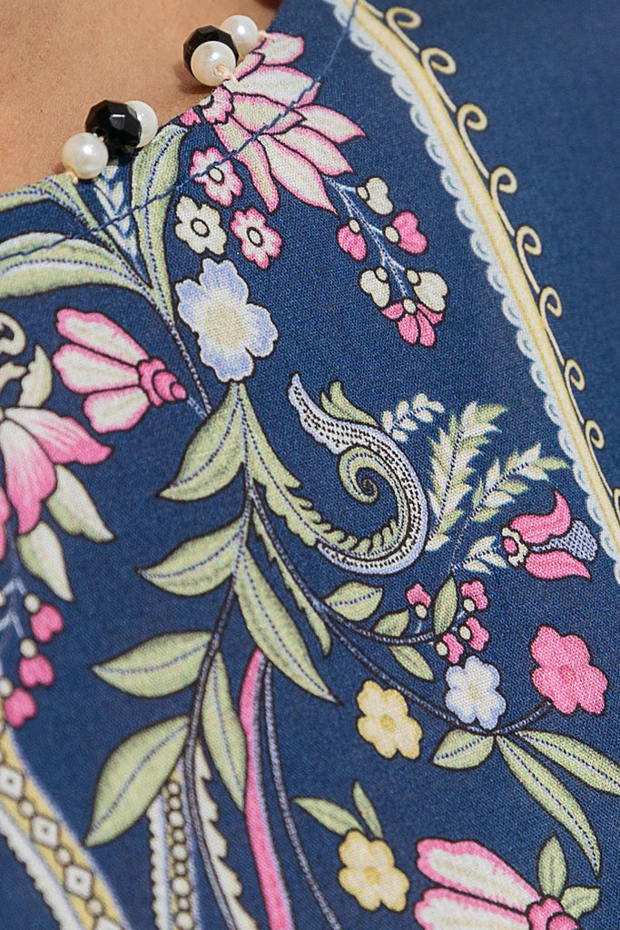 BEECHTREE | 3 Piece Unstitched Lawn Suit | Cobalt Orchid