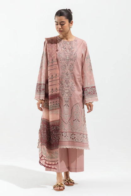 BEECHTREE | 2 Piece Unstitched Embroidered Lawn | Cedar Beige
