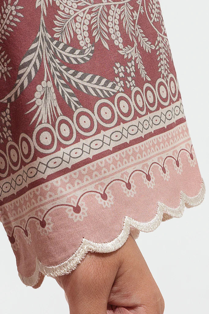 BEECHTREE | 2 Piece Unstitched Embroidered Lawn | Cedar Beige
