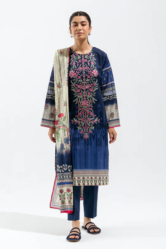 BEECHTREE | 2 Piece Unstitched Embroidered Lawn | Mystic Blue