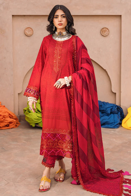 Charizma | 3-PC Unstitched Chunri Embroidered Lawn Suit