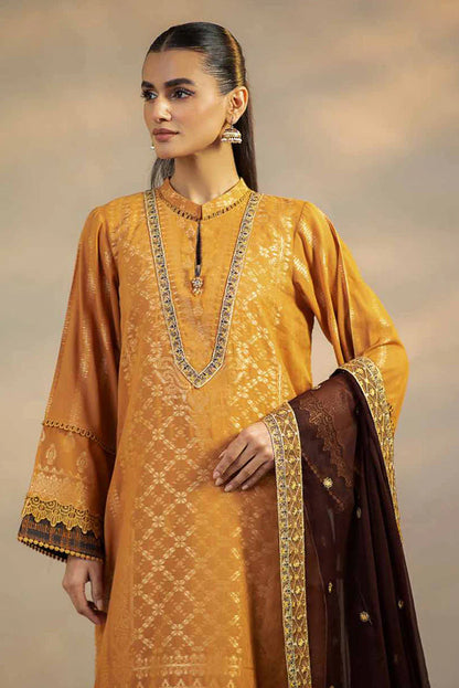 Charizma | 3 Pc Unstitched Embroidered Cambric Jacquard with Embroidered Chiffon Dupatta