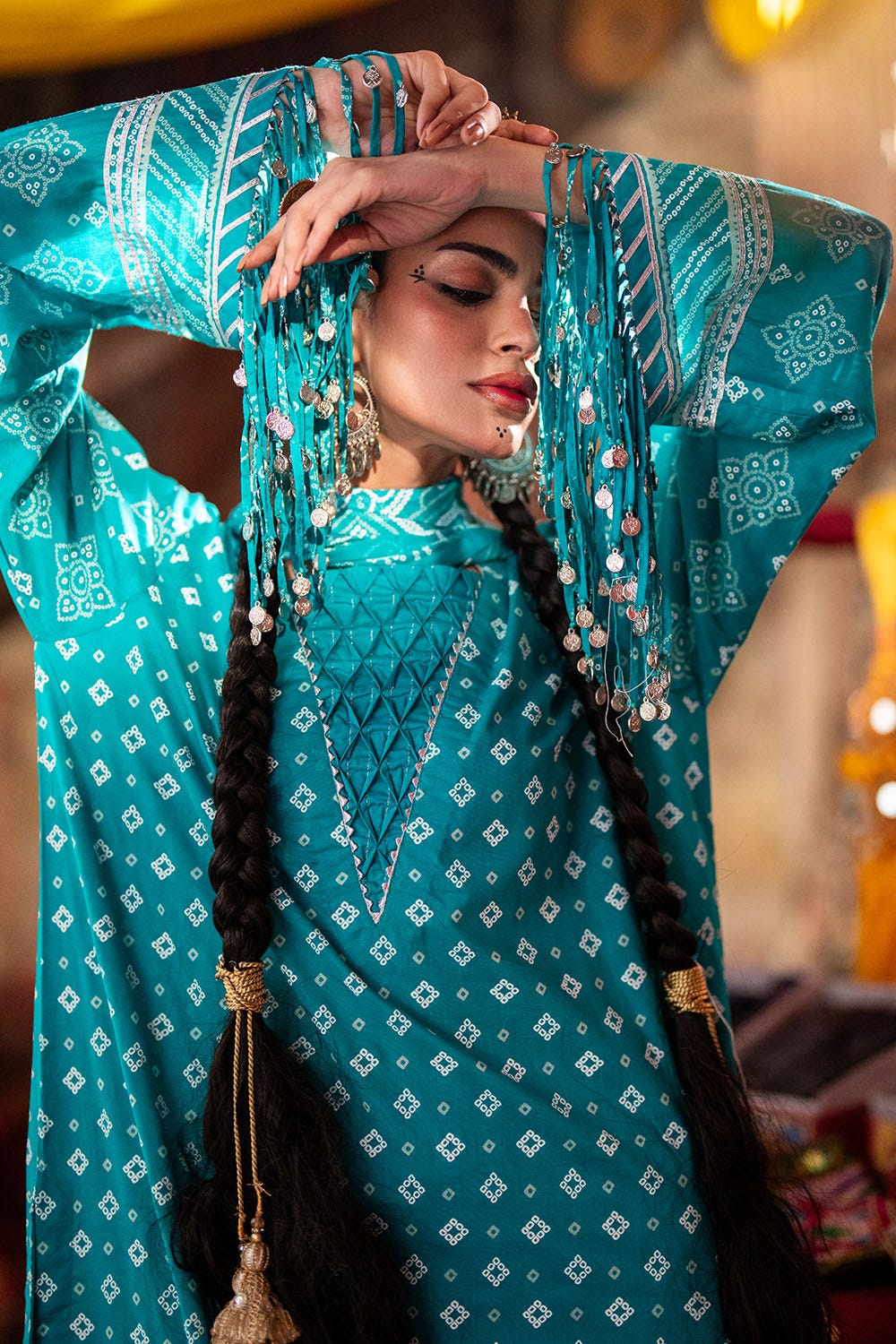 GUL AHMED | 3PC UNSTITCHED LACQUER PRINTED LAWN SUIT