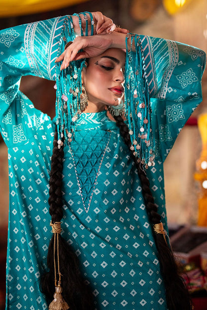 GUL AHMED | 3PC UNSTITCHED LACQUER PRINTED LAWN SUIT