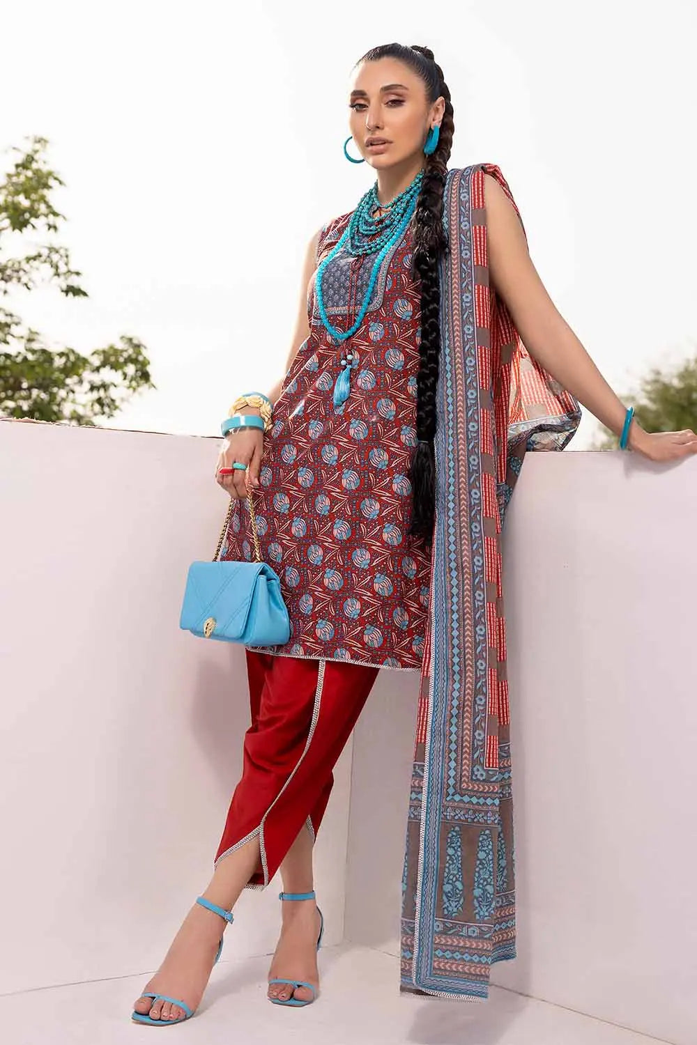 Gul Ahmed | 3PC Lawn Printed Unstitched Suit