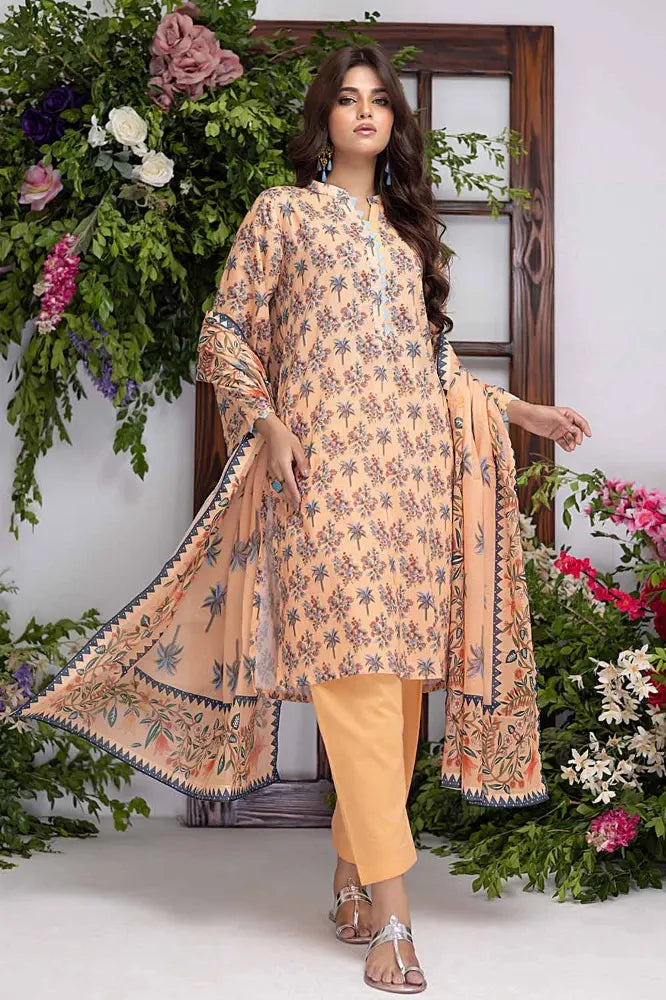 Gul Ahmed | 3PC Printed Lawn Unstitched Suit