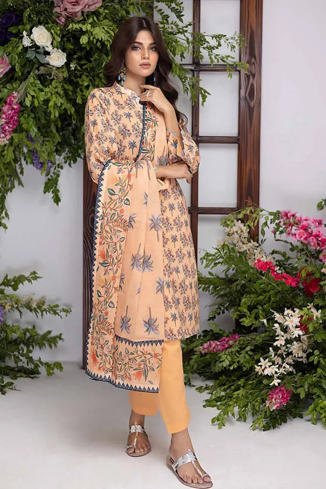 Gul Ahmed | 3PC Printed Lawn Unstitched Suit