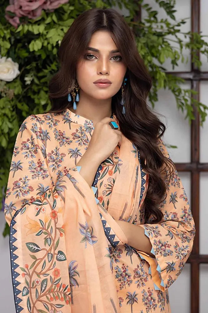 Gul Ahmed | 3PC Printed Lawn Unstitched Suit