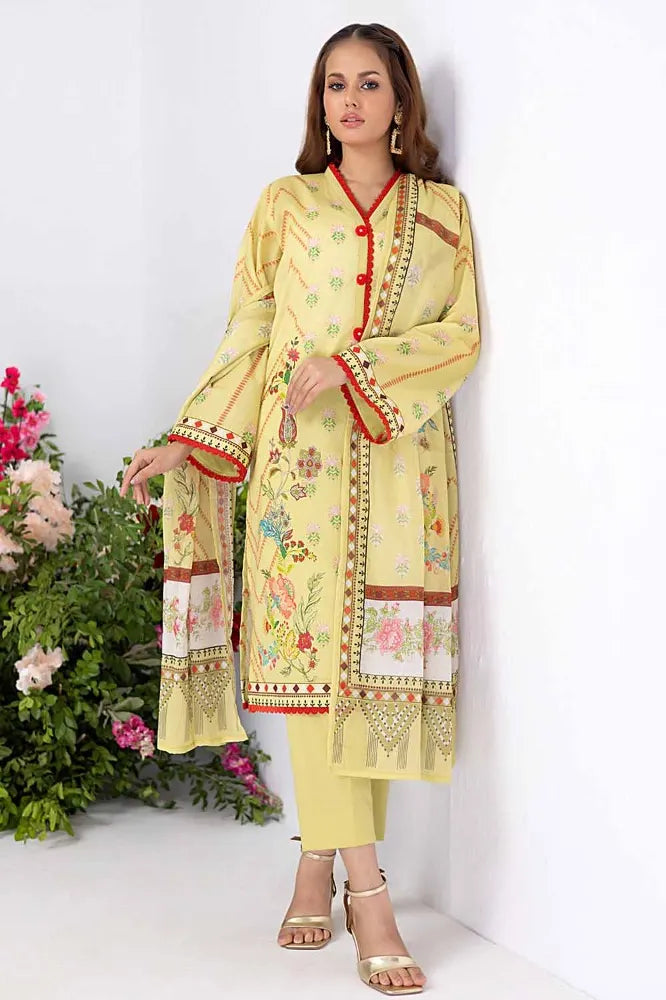 Gul Ahmed | 3PC Printed lawn Unstitched Suit