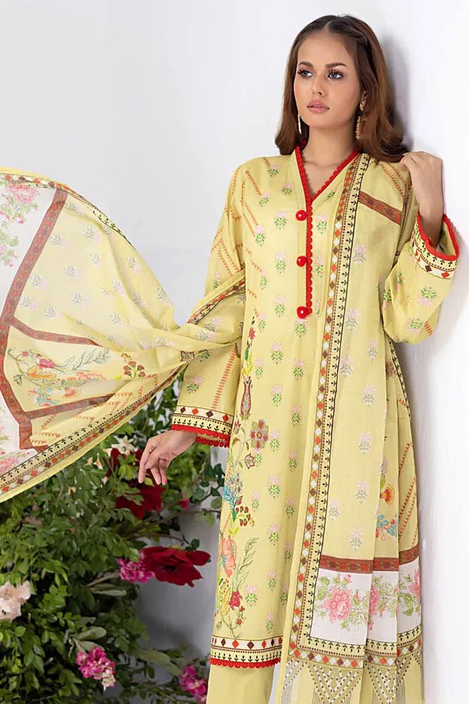 Gul Ahmed | 3PC Printed lawn Unstitched Suit