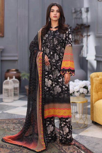 Charizma | 3-PC Unstitched Embroidered Lawn Shirt With Chiffon Dupatta And Trouser