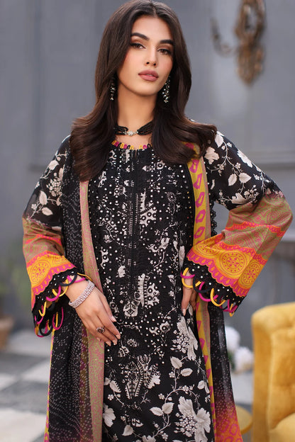 Charizma | 3-PC Unstitched Embroidered Lawn Shirt With Chiffon Dupatta And Trouser