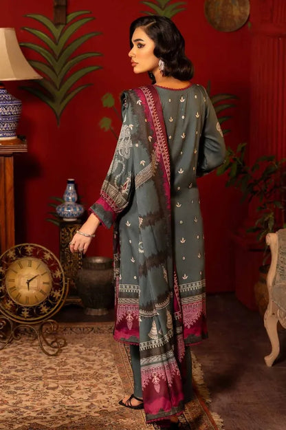 GUL AHMED | 3PC UNSTITCHED PRINTED COTTON LINEN SUIT