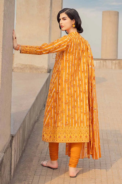 Gul Ahmed | 3PC Cambric Printed Unstitched Suit with Denting Lawn Dupatta