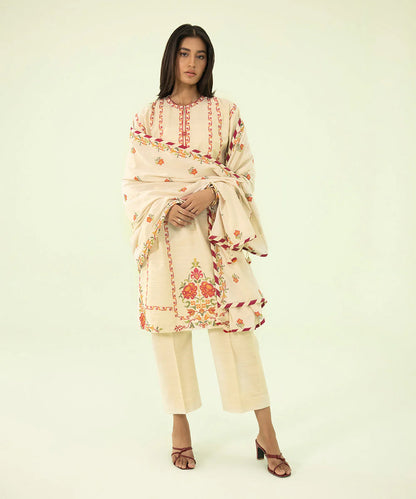 SAPPHIRE | UNSTITCHED 3 PIECE EMBROIDERED KHADDAR SUIT