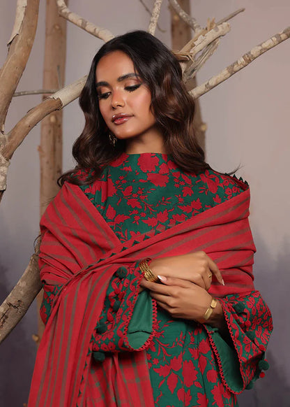 ALKARAM | Unstitched 3 Pc Printed Cross Slub Viscose Suit With Shawl