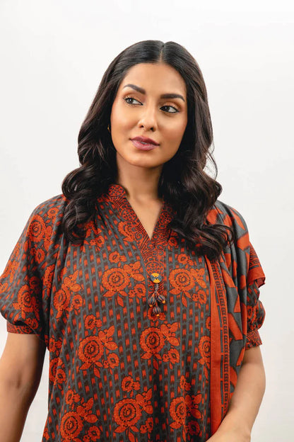 Alkaram | 3 Pc Unstitched Printed Cotail Viscose Suit | FW-37-23-Grey