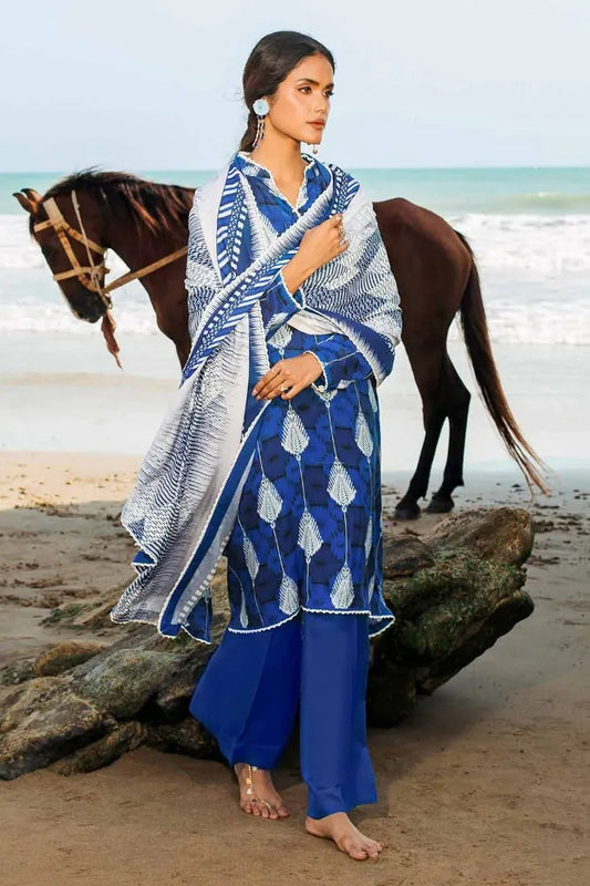 GUL AHMED | 3PC UNSTITCHED PRINTED LINEN SUIT