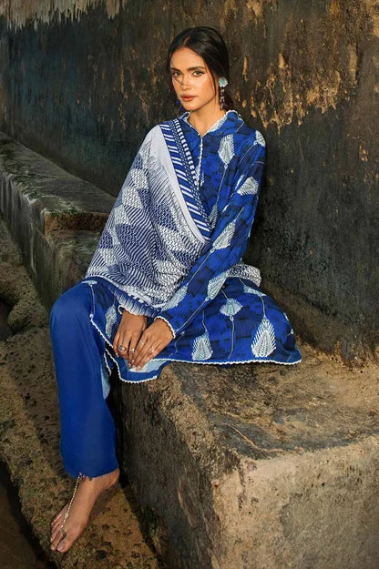 GUL AHMED | 3PC UNSTITCHED PRINTED LINEN SUIT