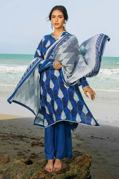 GUL AHMED | 3PC UNSTITCHED PRINTED LINEN SUIT