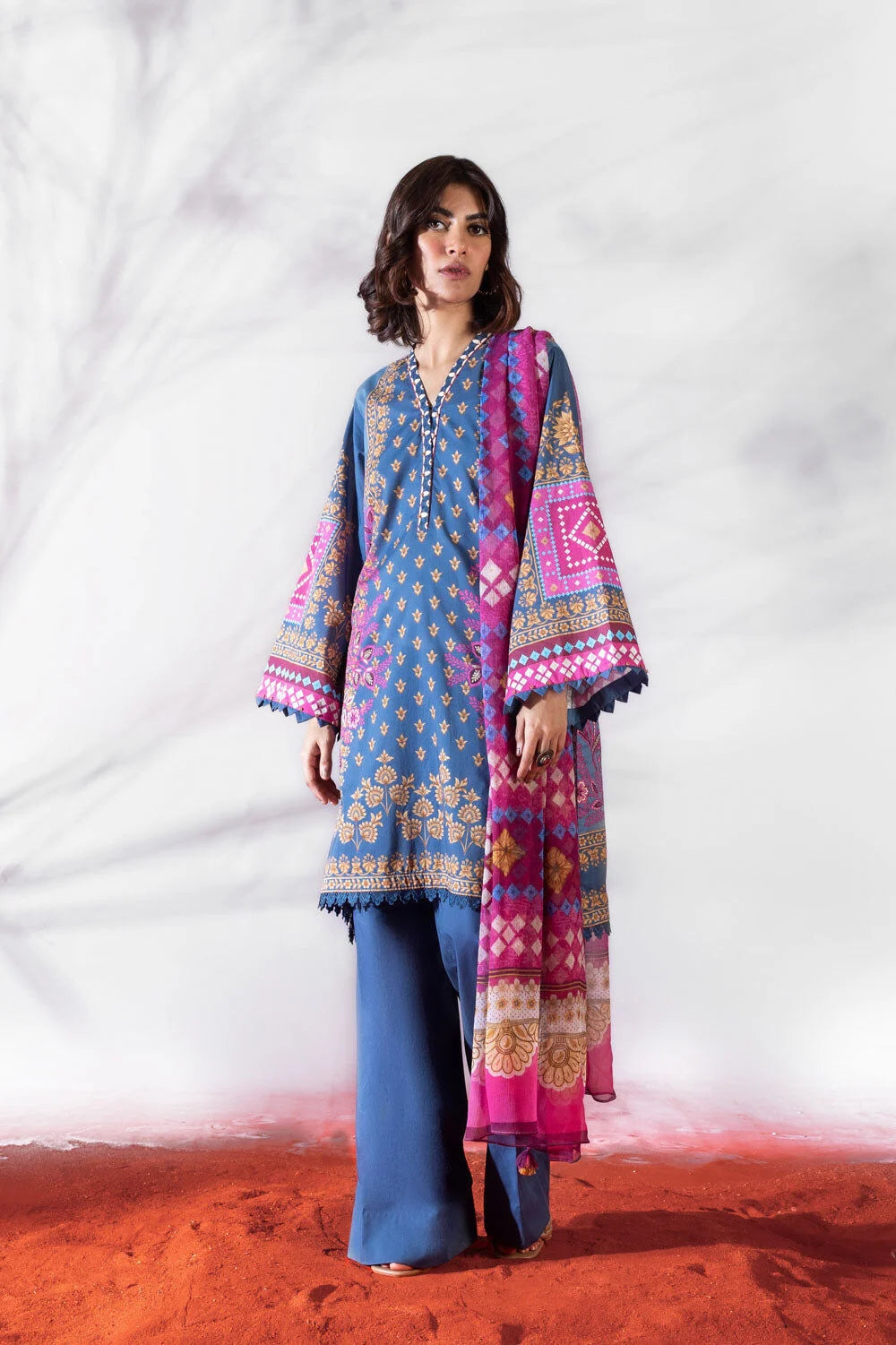 SAPPHIRE | UNSTITCHED 3 PIECE PRINTED LAWN SUIT