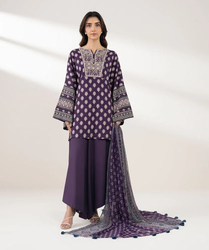 SAPPHIRE | UNSTITCHED 3 PIECE EMBROIDERED LIGHT LINEN SUIT