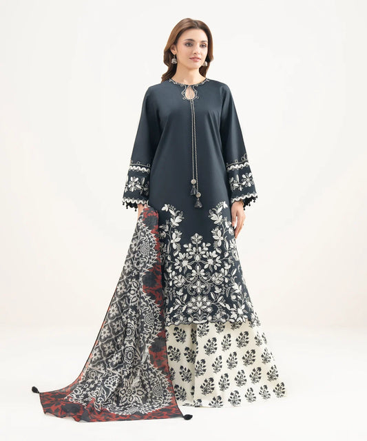 SAPPHIRE | UNSTITCHED 3 PIECE EMBROIDERED LAWN SUIT