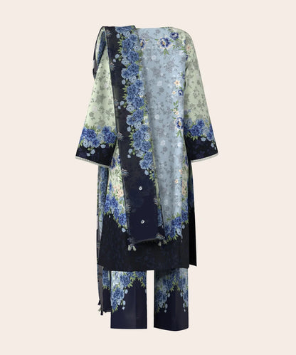 SAPPHIRE | UNSTITCHED 3 PIECE DIGITAL EMBROIDERED LAWN SUIT
