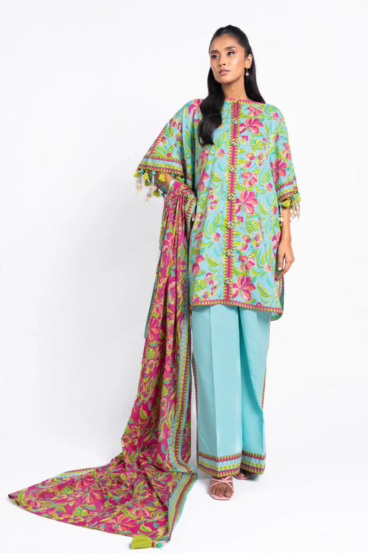 Alkaram | Unstitched 3 Pc Printed Lawn Suit With Lawn Dupatta