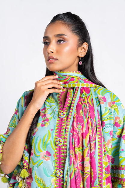 Alkaram | Unstitched 3 Pc Printed Lawn Suit With Lawn Dupatta