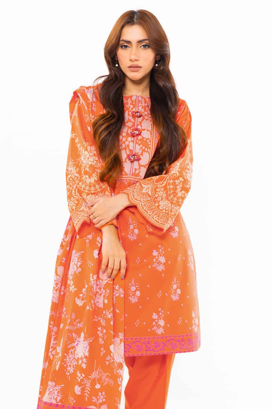 Alkaram | Unstitched 3 Pc Printed Lawn Suit With Lawn Dupatta
