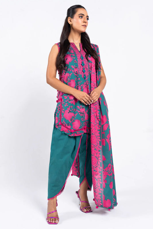 Alkaram | Unstitched 3 Pc Printed Lawn Suit With Lawn Dupatta