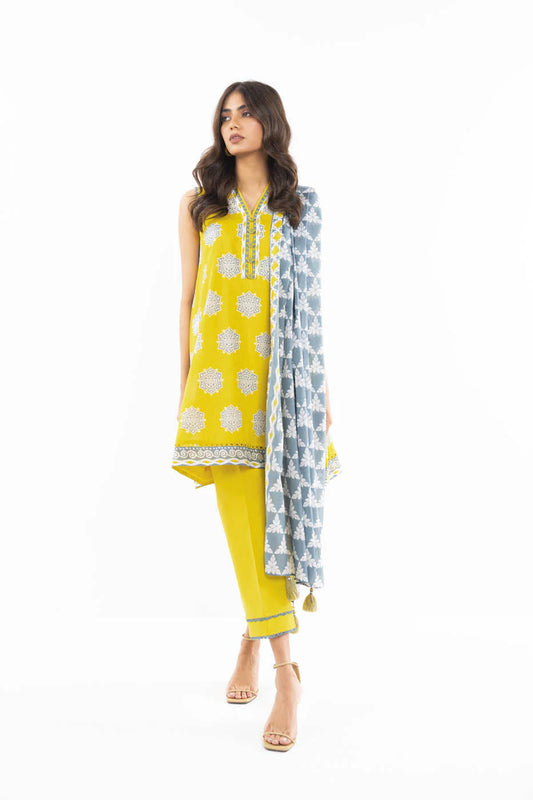 Alkaram | Unstitched 3 Pc Printed Lawn Suit With Lawn Dupatta