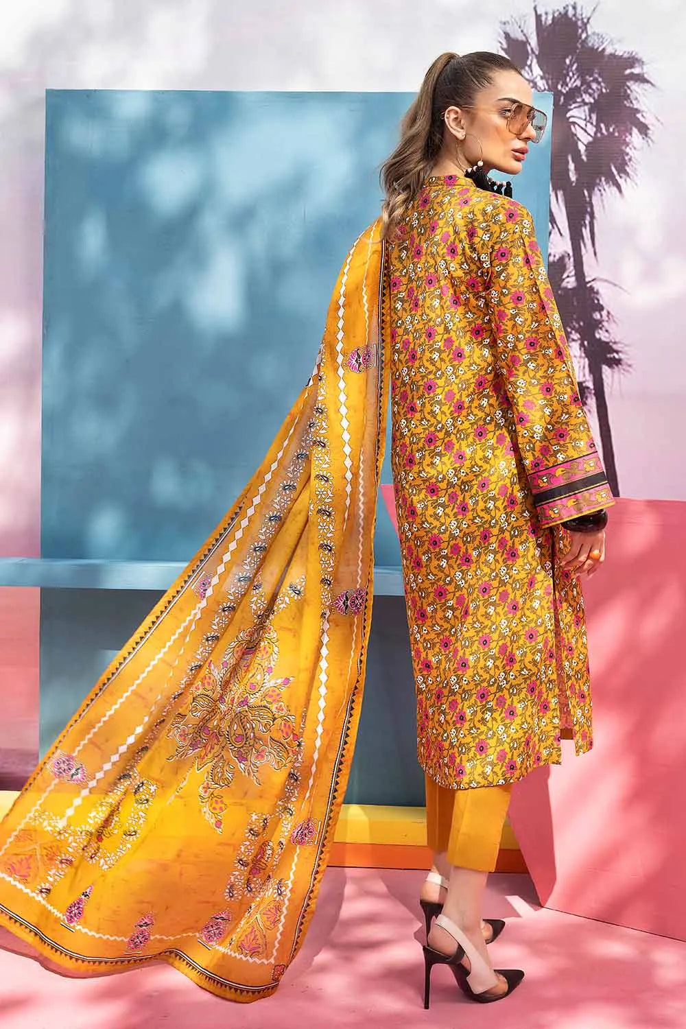 Gul Ahmed | 2PC Embroidered Printed Lawn Unstitched Suit