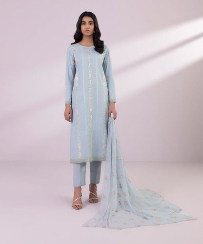 SAPPHIRE | UNSTITCHED 2 PIECE EMBROIDERED LAWN SUIT