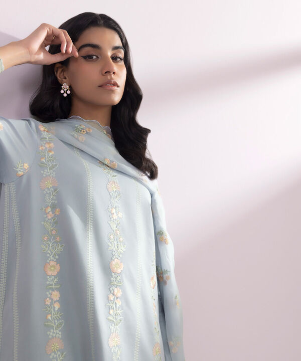 SAPPHIRE | UNSTITCHED 2 PIECE EMBROIDERED LAWN SUIT