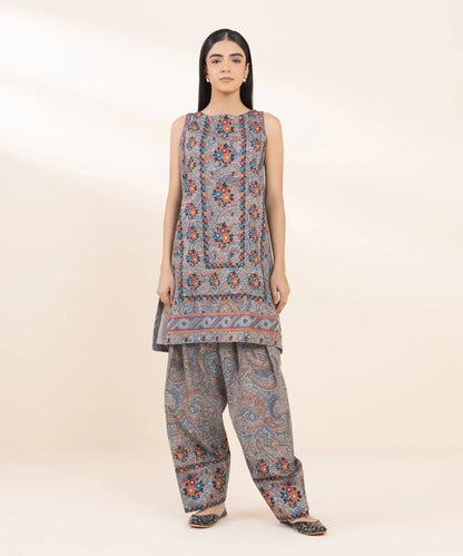 SAPPHIRE | UNSTITCHED 2 PIECE EMBROIDERED LIGHT KHADDAR SUIT
