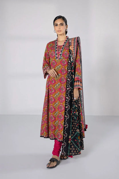 SAPPHIRE | UNSTITCHED 3 PIECE PRINTED KHADDAR SUIT