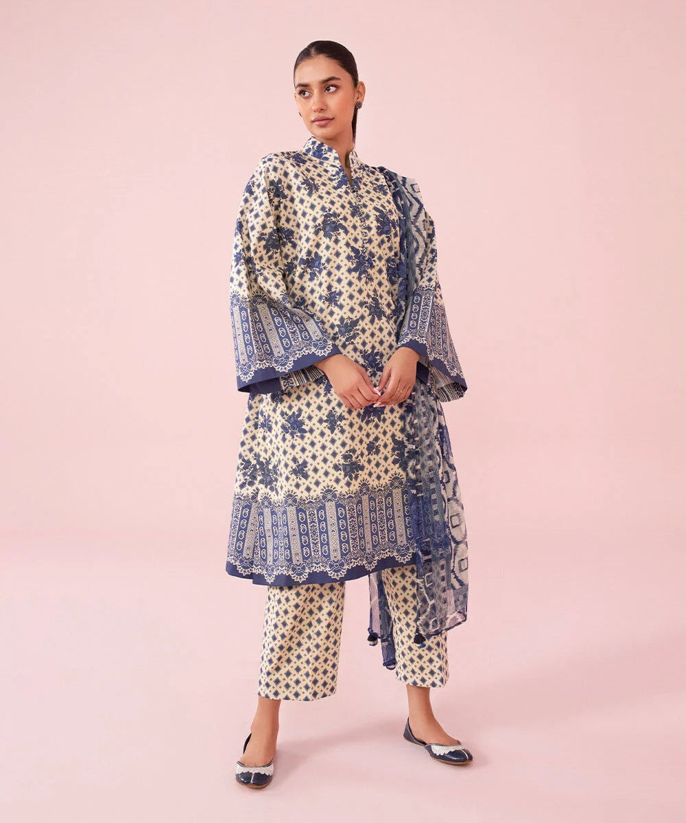 SAPPHIRE | UNSTITCHED 3 PIECE PRINTED LAWN SUIT
