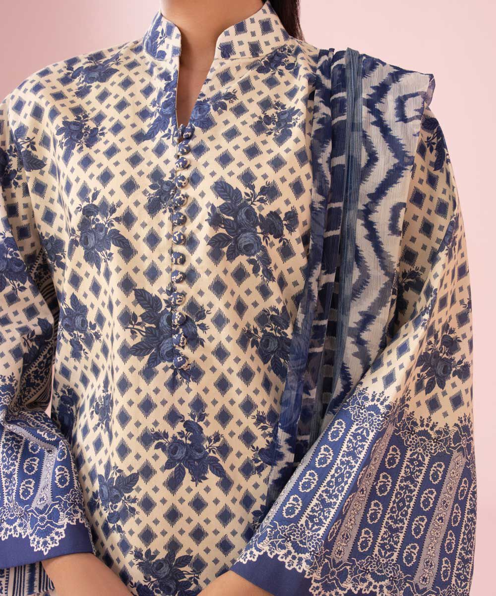 SAPPHIRE | UNSTITCHED 3 PIECE PRINTED LAWN SUIT
