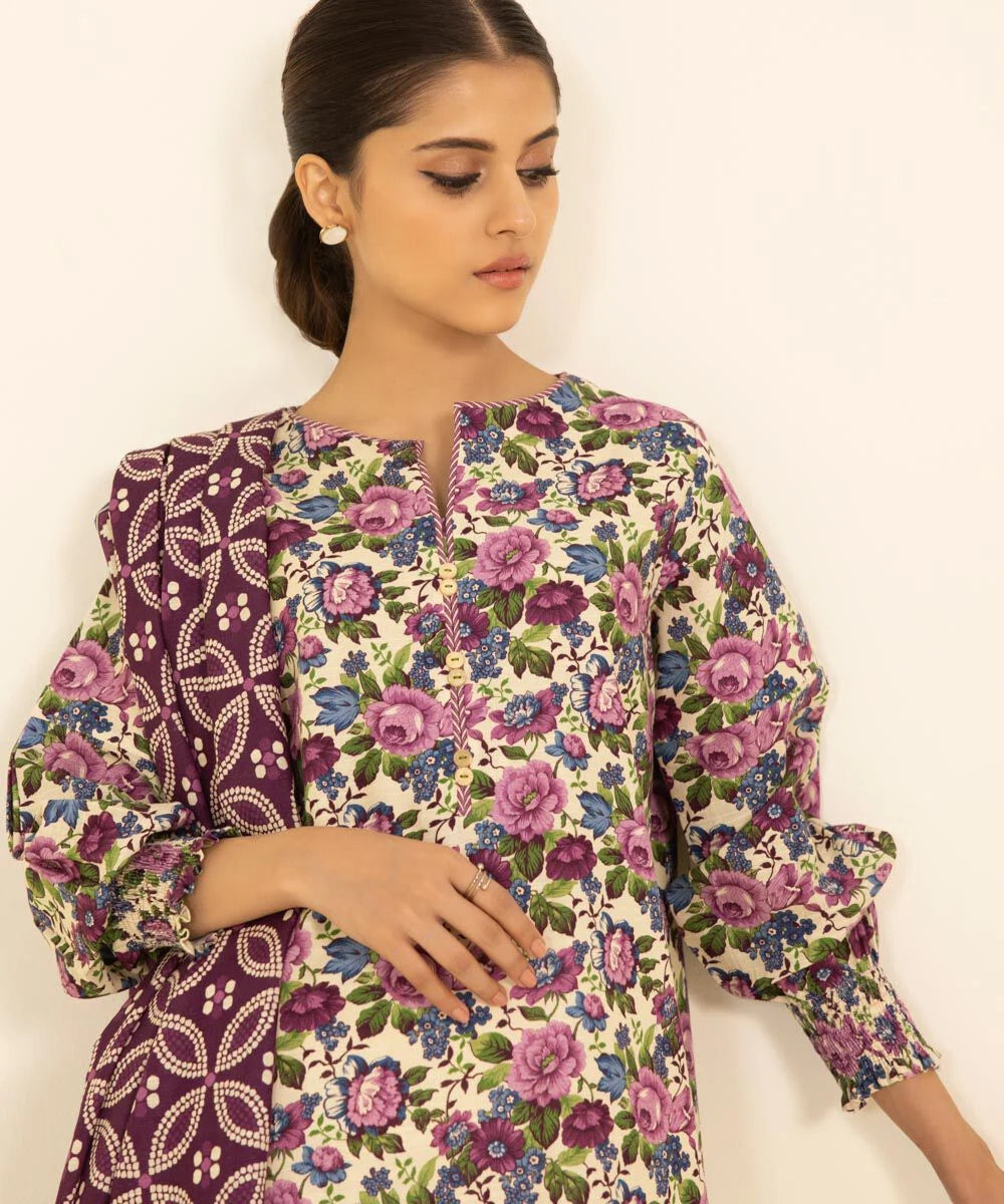 SAPPHIRE | UNSTITCHED 3 PIECE PRINTED LAWN SUIT