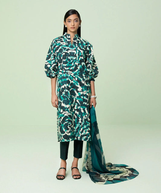 SAPPHIRE | UNSTITCHED 3 PIECE PRINTED LAWN SUIT