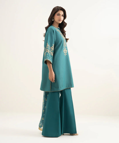 SAPPHIRE | UNSTITCHED 3 PIECE EMBROIDERED ZARI LAWN SUIT