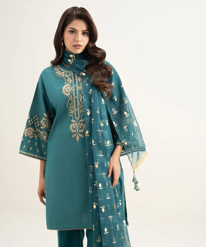 SAPPHIRE | UNSTITCHED 3 PIECE EMBROIDERED ZARI LAWN SUIT