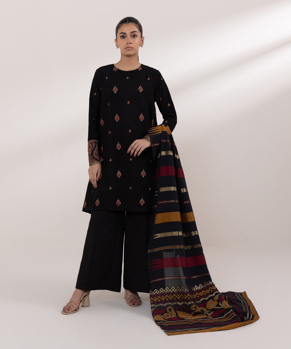 SAPPHIRE | UNSTITCHED 2 PIECE EMBROIDERED DOBBY SUIT