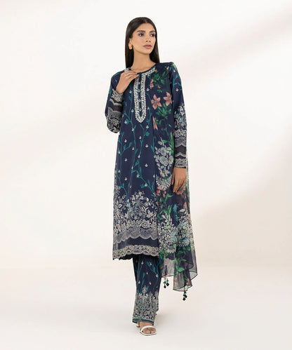 SAPPHIRE | UNSTITCHED 3 PIECE EMBROIDERED LAWN SUIT