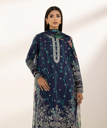 SAPPHIRE | UNSTITCHED 3 PIECE EMBROIDERED LAWN SUIT