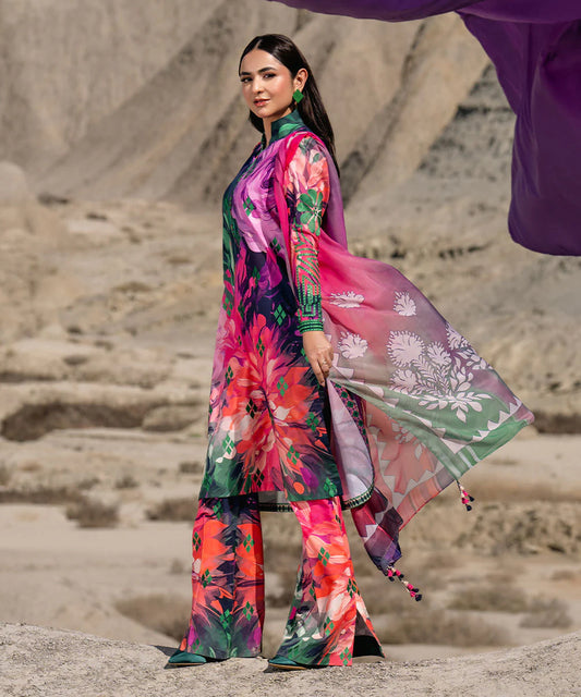 SAPPHIRE | UNSTITCHED 3 PIECE EMBROIDERED LAWN SUIT