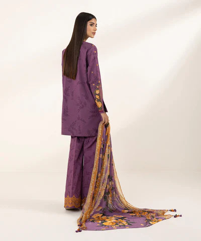 SAPPHIRE | UNSTITCHED 3 PIECE EMBROIDERED LAWN SUIT