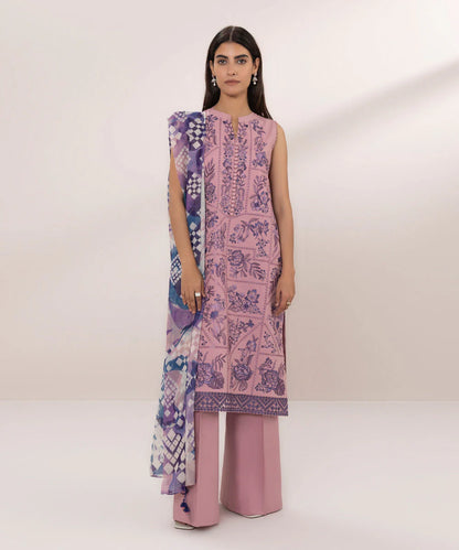 SAPPHIRE | UNSTITCHED 3 PIECE EMBROIDERED CAMBRIC SUIT